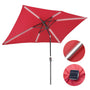 Yescom Rectangular Patio Umbrella with Solar Lights 10x6.5 ft 6-Rib, Red Image