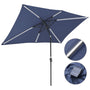 Yescom Rectangular Patio Umbrella with Solar Lights 10x6.5 ft 6-Rib, Navy Image