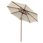 Yescom 9 ft 8-Rib Patio Outdoor Wooden Tilt Umbrella Color Options, Beige Image