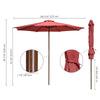 Yescom 9ft Patio Wood Market Umbrella Multiple Colors