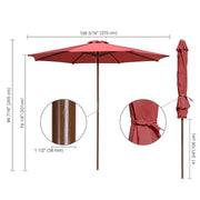 Yescom 9ft Patio Wood Market Umbrella Multiple Colors Image