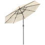 Yescom 9ft 8-Rib Patio Outdoor Market Umbrella 3-Tiered Tilt, Beige Image