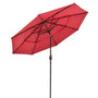 Yescom 9ft 8-Rib Patio Outdoor Market Umbrella 3-Tiered Tilt, Flame Scarlet Image