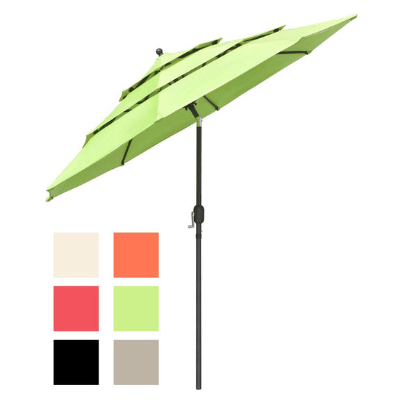 Yescom 9ft 8-Rib Patio Outdoor Market Umbrella 3-Tiered Tilt Image