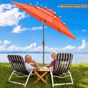 Yescom 10ft 8-Rib Patio Outdoor Market Umbrella 3-Tiered Tilt Image