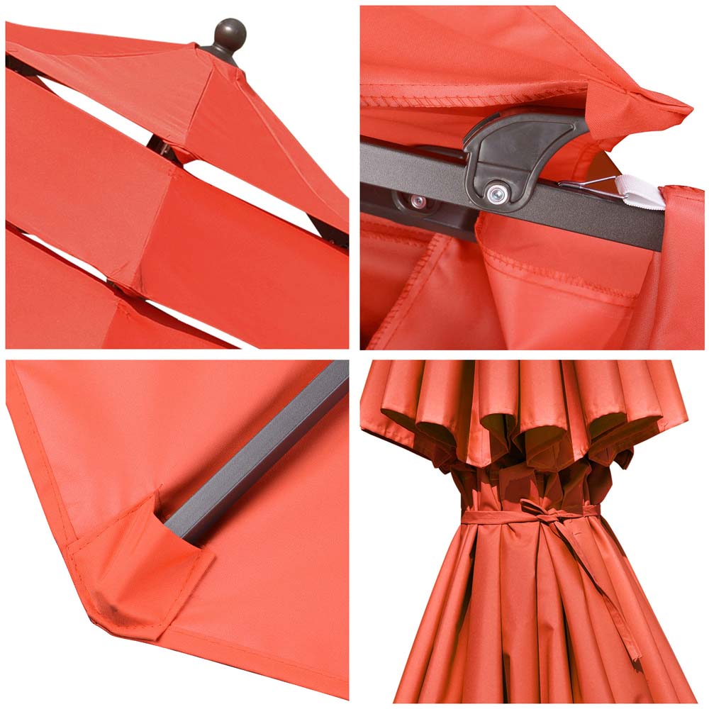 Yescom 10ft 8-Rib Patio Outdoor Market Umbrella 3-Tiered Tilt Image