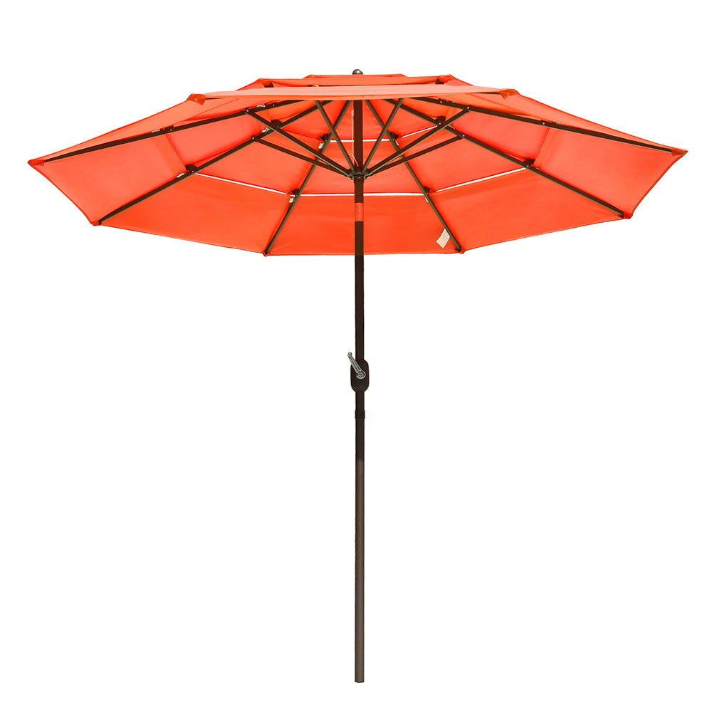 Yescom 10ft 8-Rib Patio Outdoor Market Umbrella 3-Tiered Tilt Image