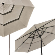 Yescom 11ft 8-Rib Patio Outdoor Market Umbrella 3-Tiered Tilt Image