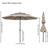 Yescom 11ft 8-Rib Patio Outdoor Market Umbrella 3-Tiered Tilt