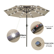 Yescom 9ft Prelit Umbrella 3-Tiered Patio Umbrella with Lights Image