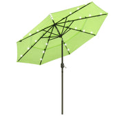 Yescom 9ft Prelit Umbrella 3-Tiered Patio Umbrella with Lights, Green Glow Image