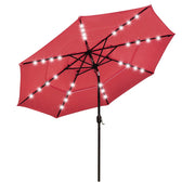 Yescom 10ft Prelit Umbrella 3-Tiered Patio Umbrella with Lights, Flame Scarlet Image