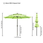 Yescom 10ft Prelit Umbrella 3-Tiered Patio Umbrella with Lights Image