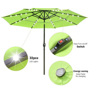 Yescom 10ft Prelit Umbrella 3-Tiered Patio Umbrella with Lights Image