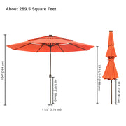 Yescom 11ft Prelit Umbrella 3-Tiered Patio Umbrella with Lights Image