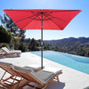 Yescom Prelit Patio Umbrella with Lights Square 9' 8-Rib Red