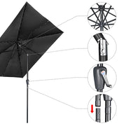 Yescom Prelit Patio Umbrella with Lights Square 10' 8-Rib Image