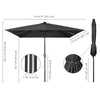 Yescom Prelit Patio Umbrella with Lights Square 10' 8-Rib