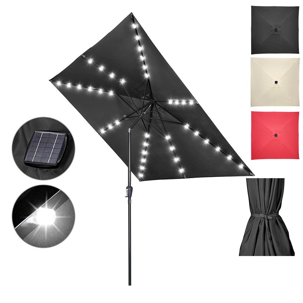 Yescom Prelit Patio Umbrella with Lights Square 10' 8-Rib Image