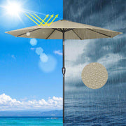 Yescom 9ft 8-Rib Patio Umbrella Tilt 220gsm Canopy UV50+ Image