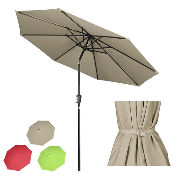 Yescom 9ft 8-Rib Patio Umbrella Tilt 220gsm Canopy UV50+ Image