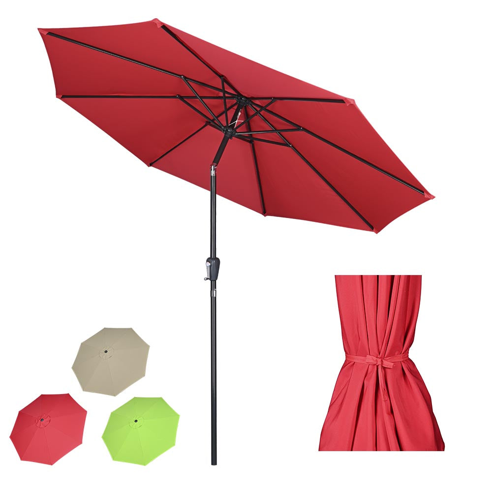 Yescom 10ft 8-Rib Patio Umbrella Tilt 220gsm Canopy UV50+ Image