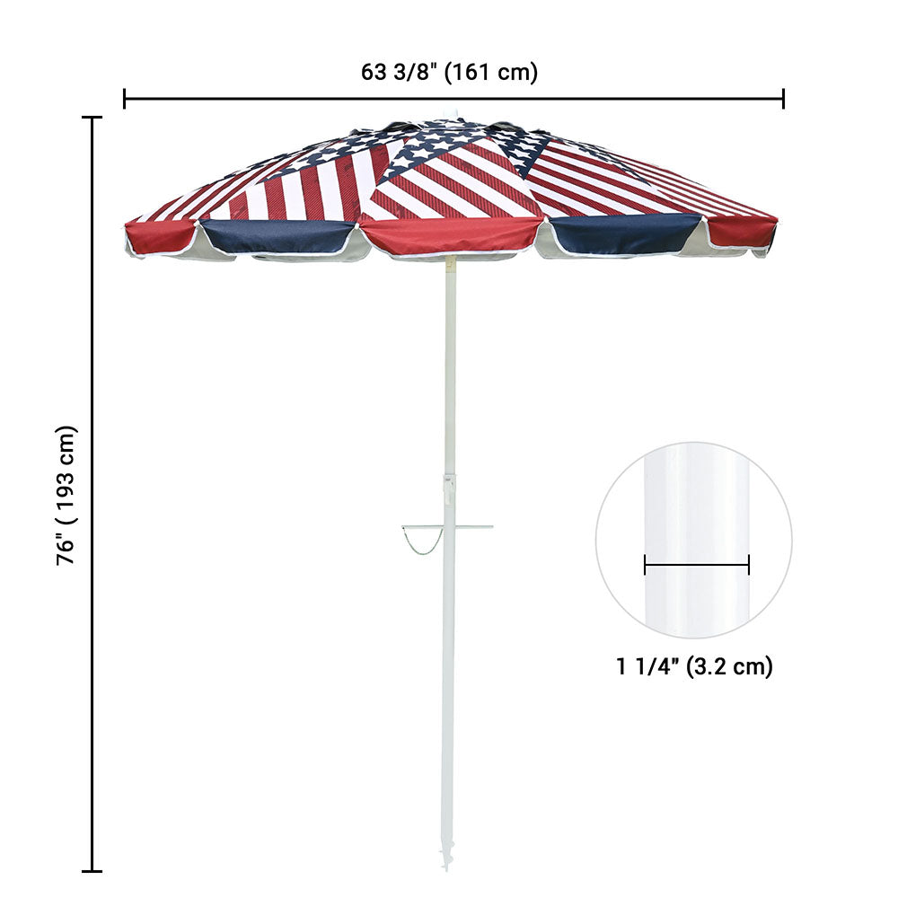 Yescom Beach Umbrella Tilt 6 ft 12-rib w/ Anchor Image