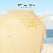 Yescom Fringe Beach Umbrella 6ft 8-rib with Anchor Image