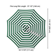 Yescom 10' Outdoor Market Umbrella Replacement Canopy, Green White Image