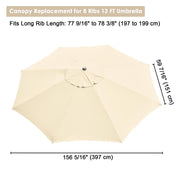 Yescom 13' Outdoor Market Umbrella Replacement Canopy 8-Rib Image