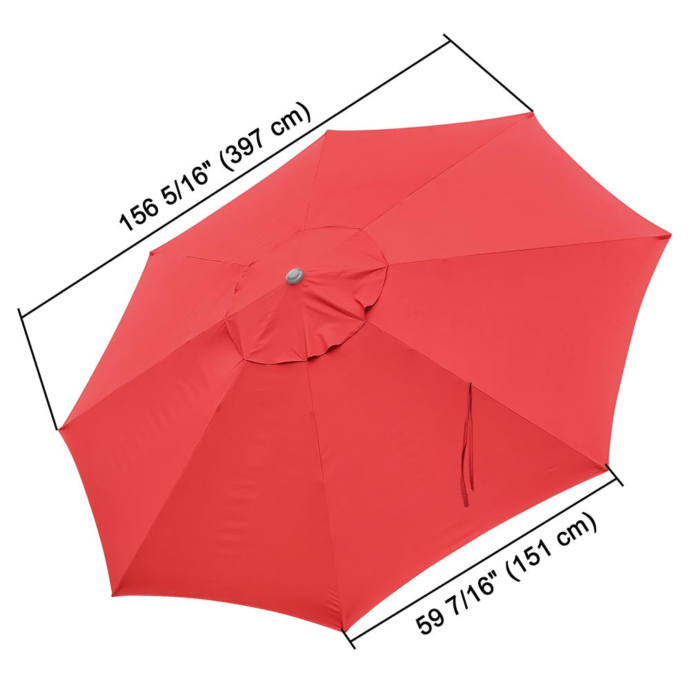 Yescom 13' Outdoor Market Umbrella Replacement Canopy 8-Rib, Red Image