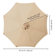 Yescom 8' Outdoor Market Umbrella Replacement Canopy Color Optional, Desert Sand Image