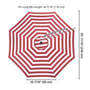 Yescom 8' Outdoor Market Umbrella Replacement Canopy Color Optional, Red White Image