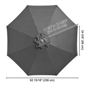 Yescom 8' Outdoor Market Umbrella Replacement Canopy Color Optional, Black Image