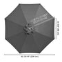 Yescom 8' Outdoor Market Umbrella Replacement Canopy Color Optional, Black Image