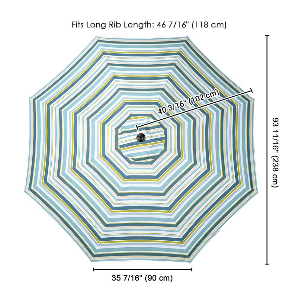 Yescom 8' Outdoor Market Umbrella Replacement Canopy Color Optional, Stripe Image