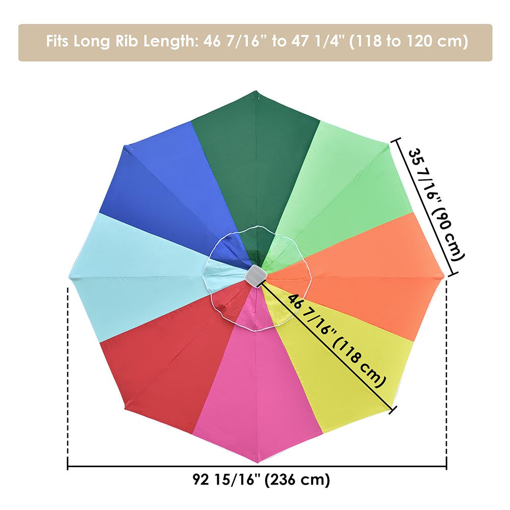 Yescom 8' Outdoor Market Umbrella Replacement Canopy Color Optional, Rainbow Image