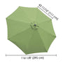 Yescom 10' Outdoor Market Umbrella Replacement Canopy, Pepper Stem Image