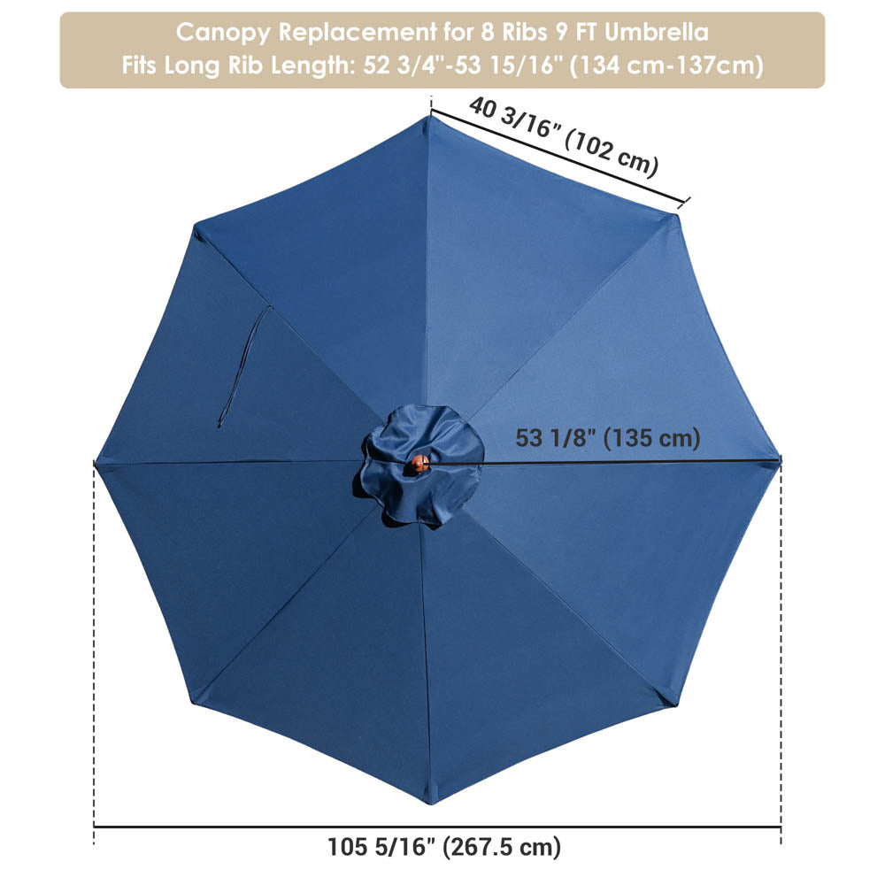 Yescom 9' 8-Rib Outdoor Market Umbrella Replacement Canopy Image