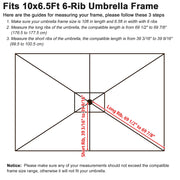 Yescom 10x6.5ft Canopy Replacement for Patio Rectangle Market Umbrellas Image