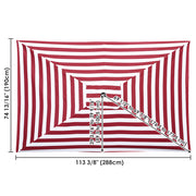 Yescom Umbrella Replacement Canopy 10x6.5ft 6-Rib Rectangle, Red White Image