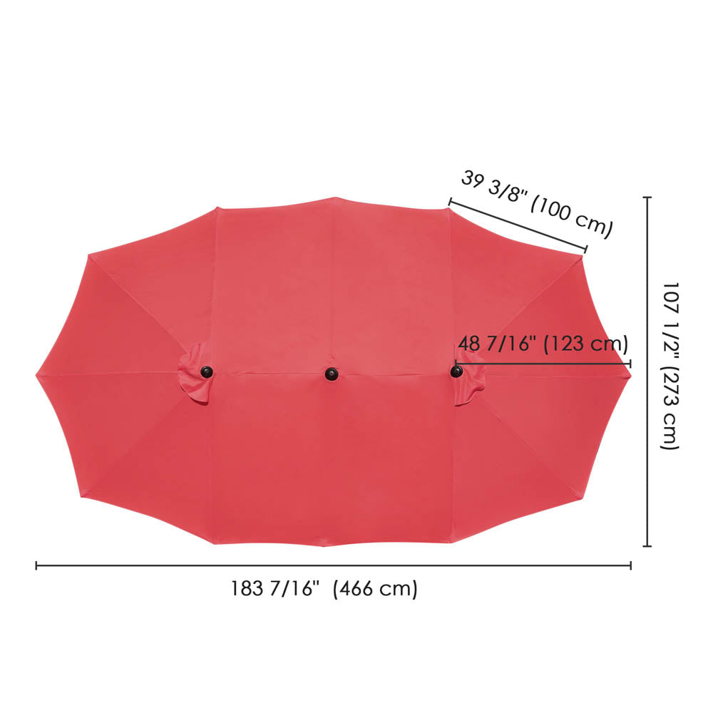 Yescom Umbrella Replacement Canopy 15x9ft 12-Rib Rectangle Image