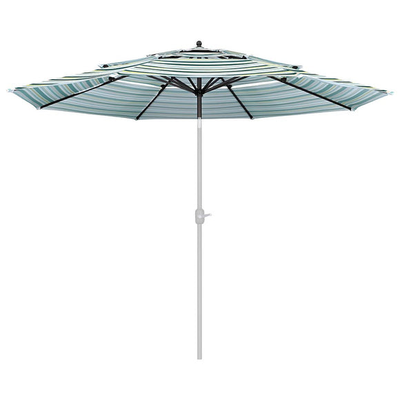 Yescom 11' Outdoor Patio Umbrella Replacement Canopy 3-Tiered 8-Rib Image