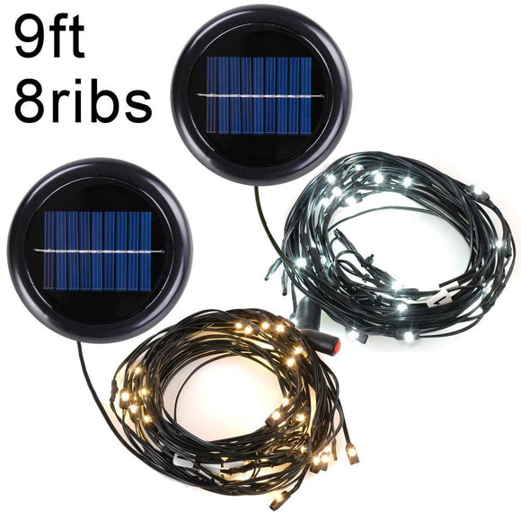 Yescom 9ft 8 ribs Offset Patio Umbrella Mini LED String Light Color Opt Image