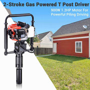 Yescom 900W 32.7cc 2-stroke T-Posts Gas Powered Petrol Pile Driver w/ EPA Image