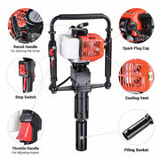 Yescom 900W 32.7cc 2-stroke T-Posts Gas Powered Petrol Pile Driver w/ EPA Image