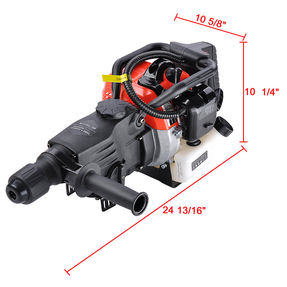 Yescom 32.7cc Gasoline Jackhammer Drill Chisel Tool 2-in-1 w/ EPA Image