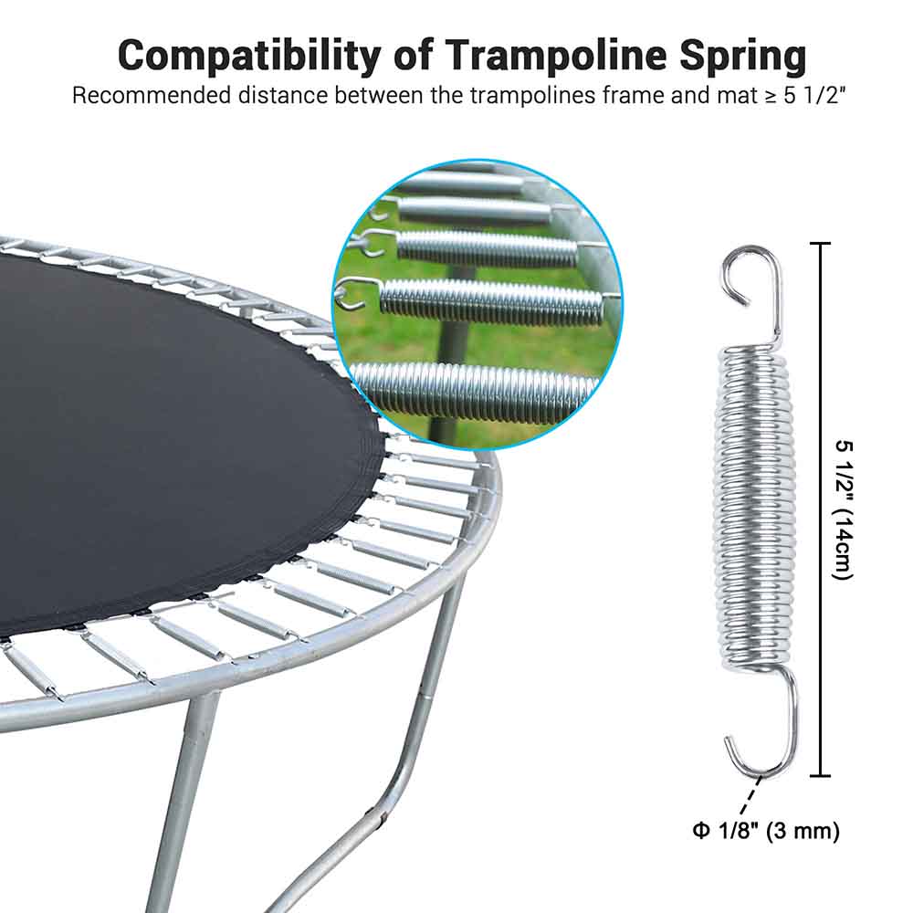 Yescom Trampoline Spring 5.5in 7in 8.25in Options Galvanized Steel Image