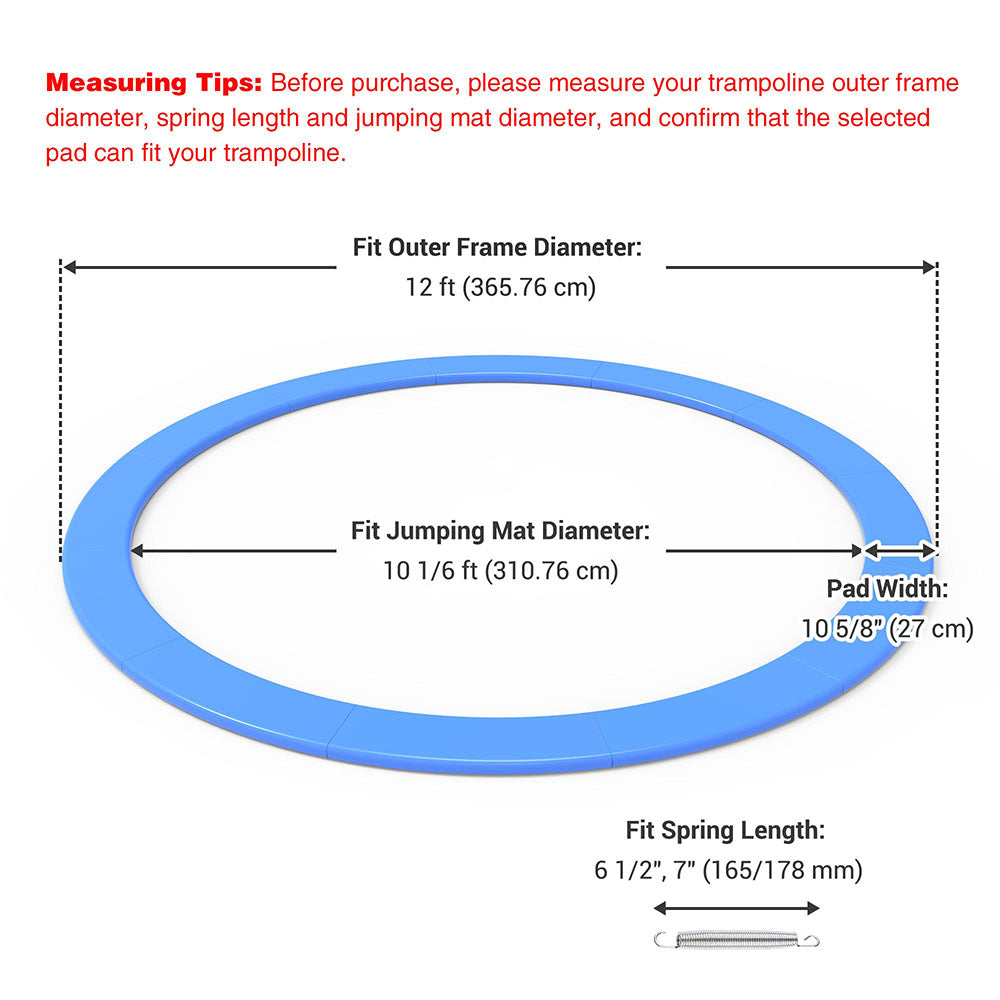 Yescom 12 Foot Trampoline Part Safety Pad Blue Padding Image