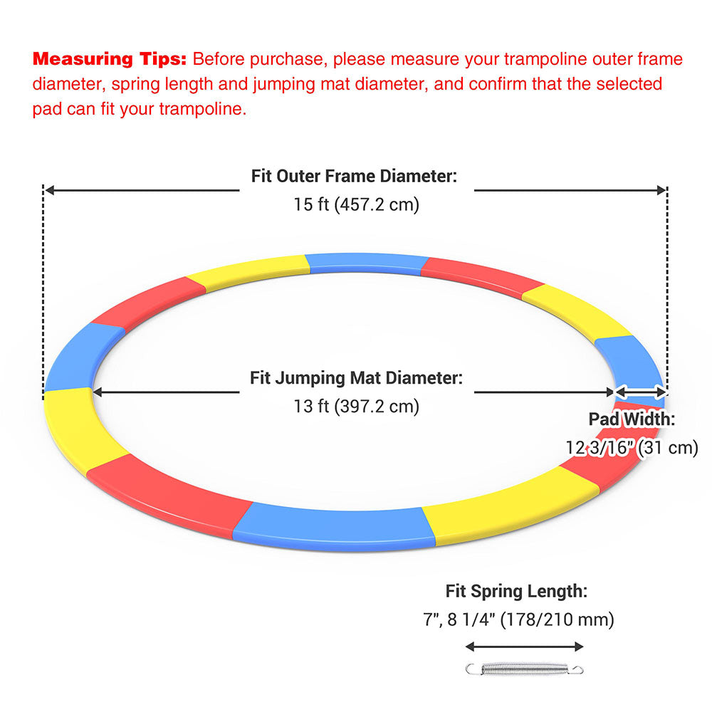 Yescom 15 Foot Trampoline Pad Safety Pad Rainbow Padding Image